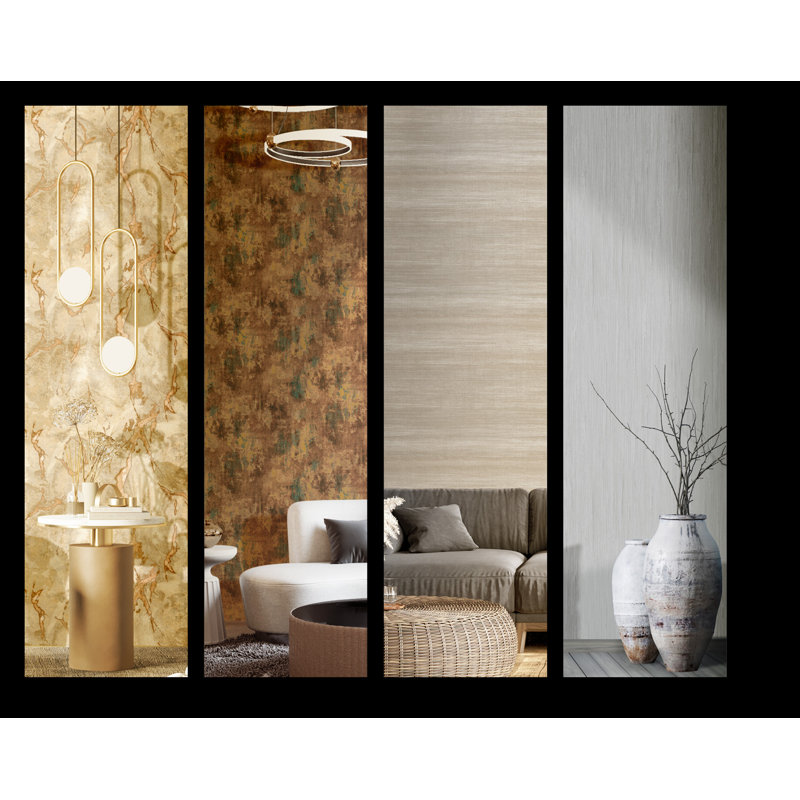 Rouleau de papier peint effet lin italien, Beige