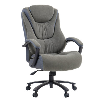 Ergonomic High-Back Upholstered Swivel Executive Chair Padded Office Chairs with Padded Arms by Inbox Zero