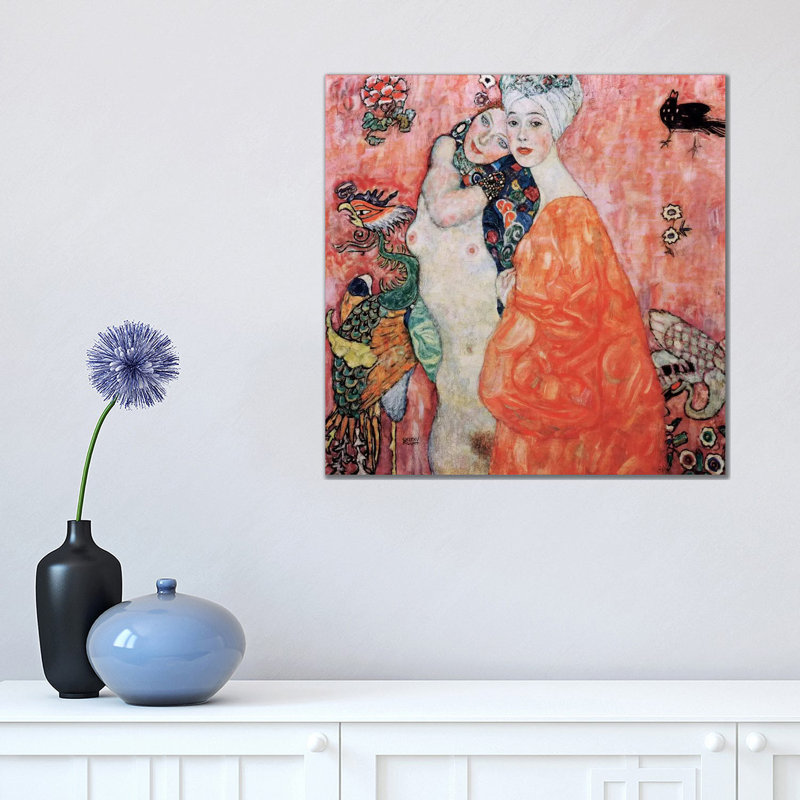 The Friends (Die Freundinnen) 1916 by Gustav Klimt - Wrapped Canvas Painting, 45.72 cm H x 45.72 cm W x 1.91 cm D
