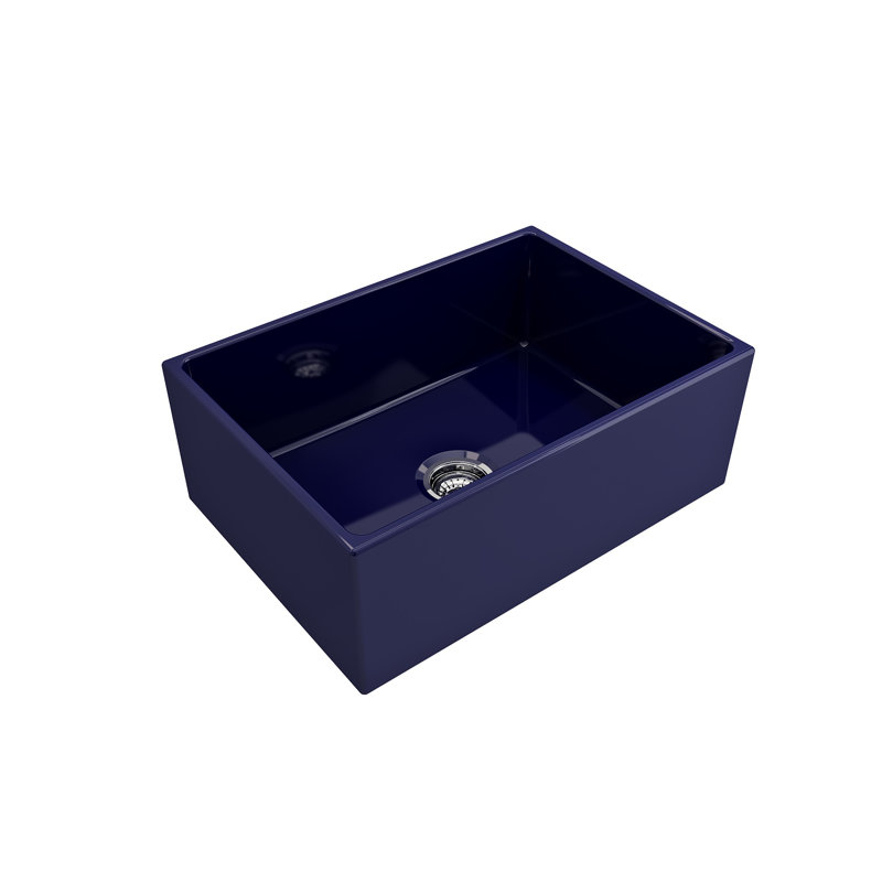 27 in. L Farmhouse Kitchen Sink, Sapphire Blue