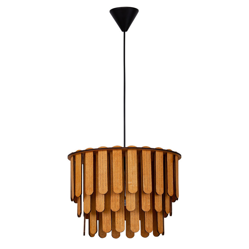 Luminaire suspendu unique à niveaux à 1 lumière Bendik, Jaune, Noir