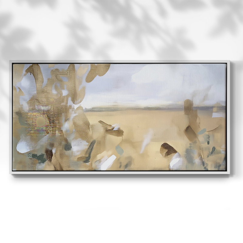 Botanical Series-CCCCL XXXVII - Toile tendue avec châssis encadré - Prêt à être accroché, H 21 po x l 41 po, Blanc