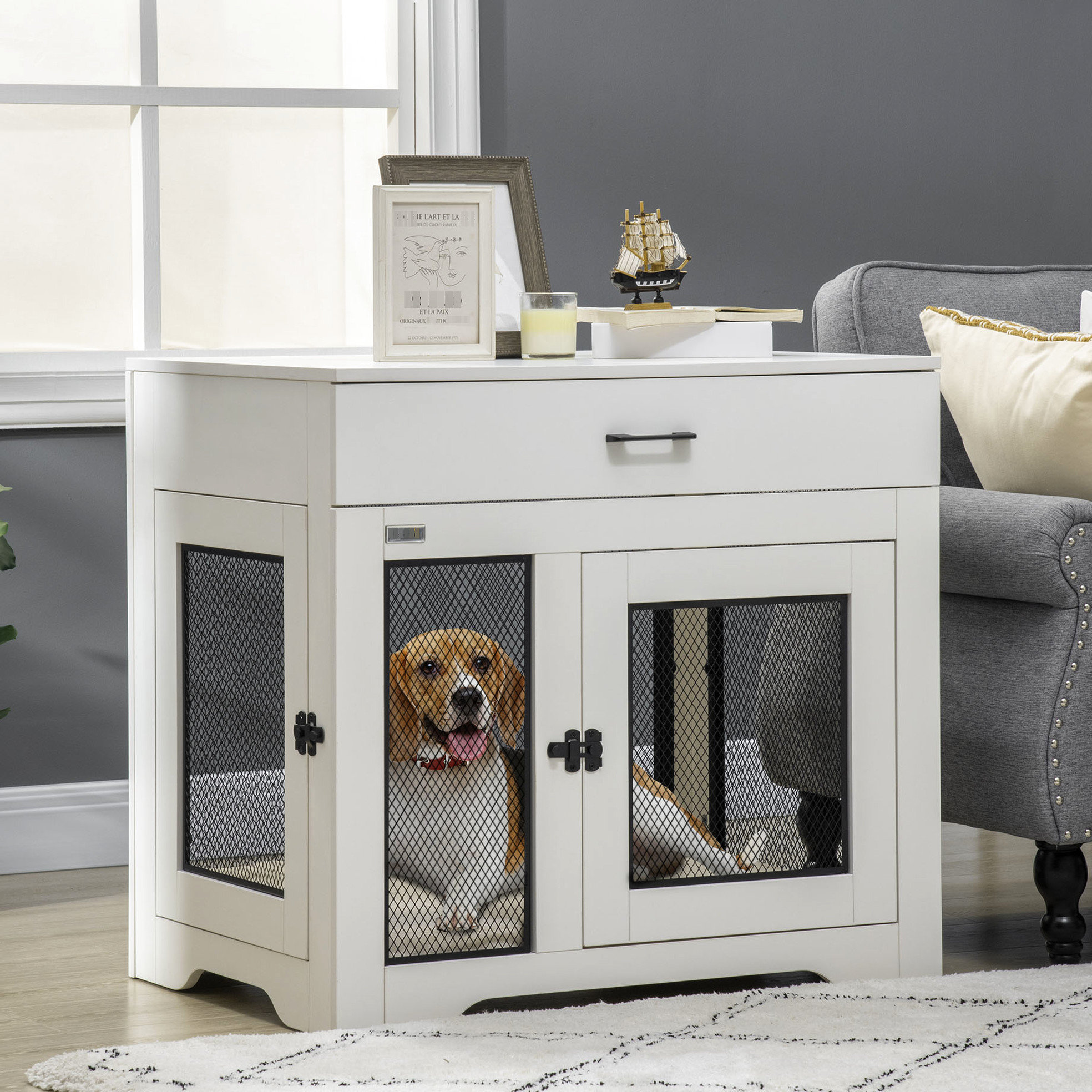 Tucker Murphy Pet™ Soft Cushioned Dog Crate With Organizing Drawer ...