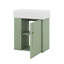 Meuble-lavabo flottant de 21,6 po avec porte à fermeture douce, meuble-lavabo mural avec lavabo en céramique, rangement à gauche-115698788