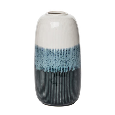 Vase en grès réactif blanc 8,7 po