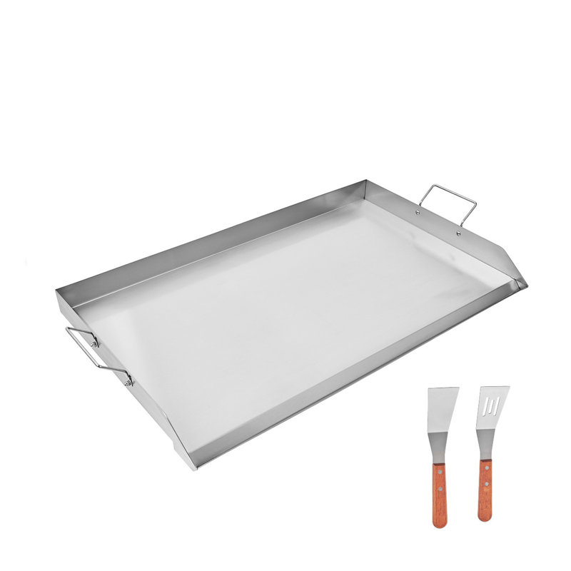 Plaque chauffante 36 po x 22 po en acier inoxydable avec poignées et spatules - Poêle barbecue universelle pour la cuisson en plein air