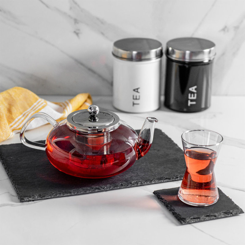 Argon Tableware - Oval Glass Infuser Teapot - 800ml
