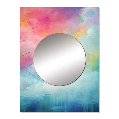 Jaylaun Watercolor Northern Lights III - Northern Lights Unique Wall Mirror, Traditional Mirror, Printed Metal Art
