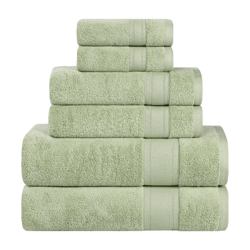 Coton absorbant doux Belmont, Ensemble 6 serviettes de bain, Vert