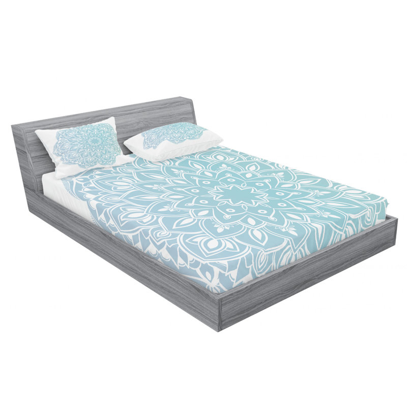 Ensemble de draps Mandala, Ensemble de draps pour lit double avec un drap-hou