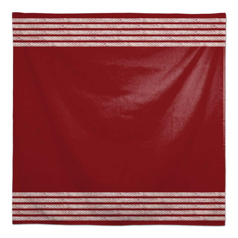 Harikleia Striped Square Tablecloth, Red