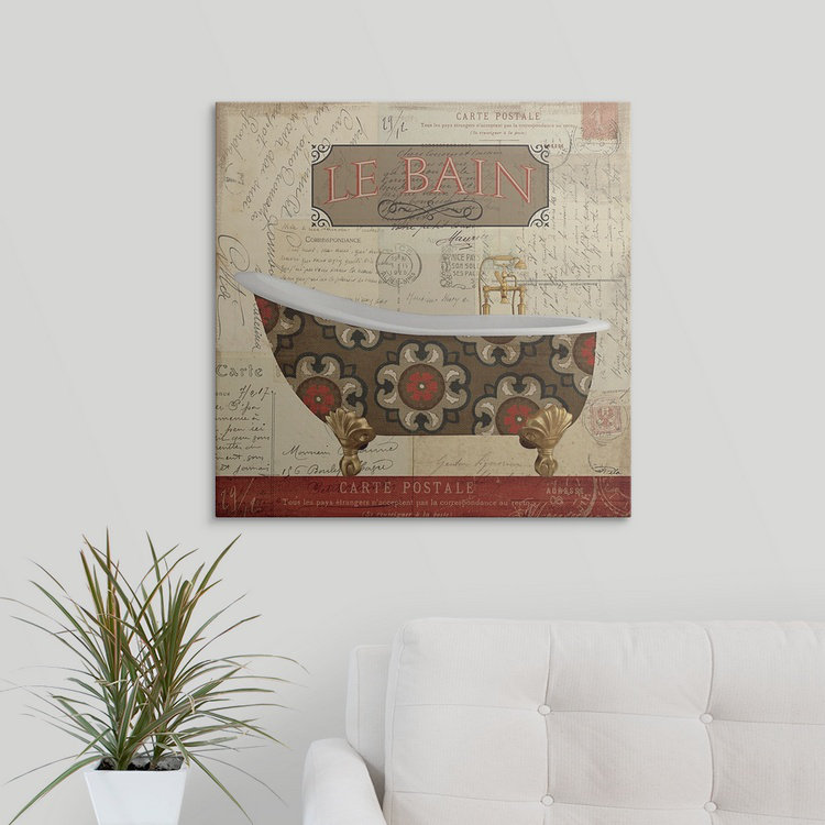 « i », art textuel Postcard Bath, H 24 po x l 24 po x P 1,5 po, Toile
