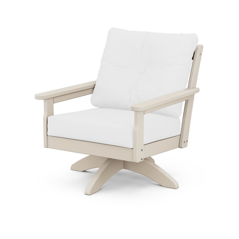 Lakeside Vineyard Deep Seating Swivel Chair, Sand, Natural