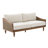 Elara Mid-Century Modern Rubberwood Loveseat Sofa with PE Rattan Armrests-1507918630