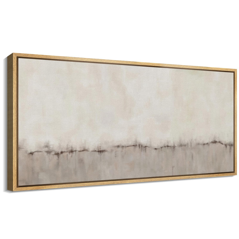 Minimal Landscape Minimalist Abstract Design in Soft Neutrals Modern Art Extra Large Artwork Print Wall Art, Natural
