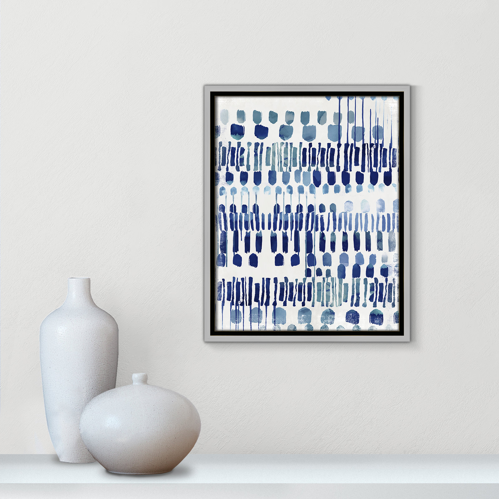 Continuously I - Painting Print, Silver Framed Canvas, No Matte, 15.5" H x 12.5" W x 2" D