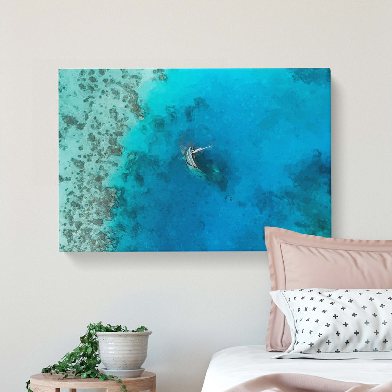 Shipwreck In The Maldives - Wrapped Canvas, 35cm H x 50cm W x 3cm D