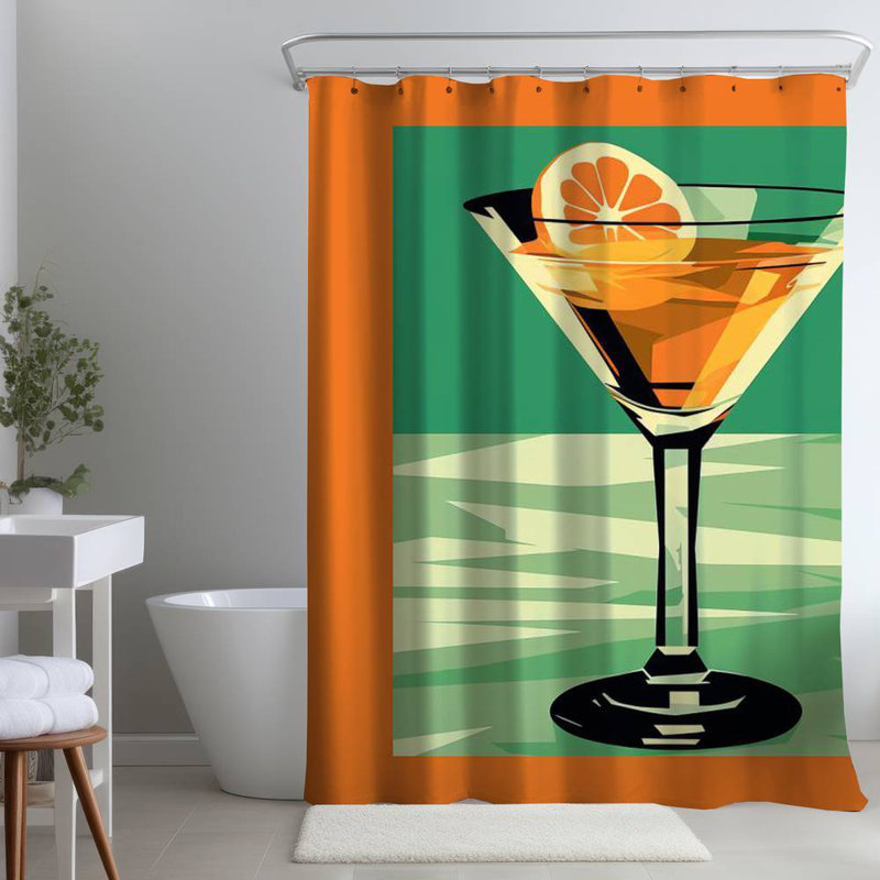 Shower Curtain GA134 – Polyester Shower Curtain, Dye Sublimation Print, 71" W × 74" L