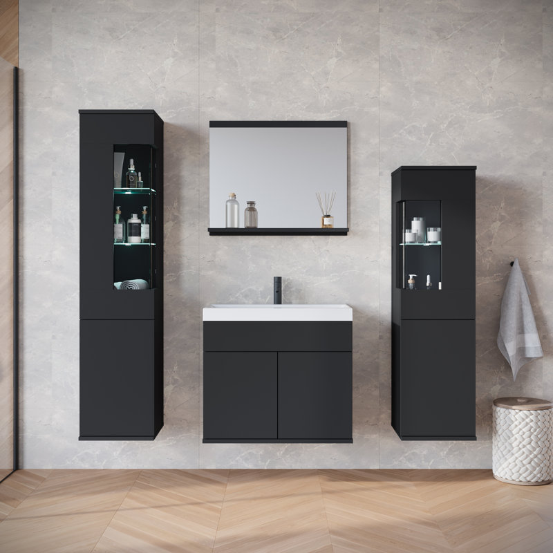 NIKITA Bathroom Furniture Suite, Black