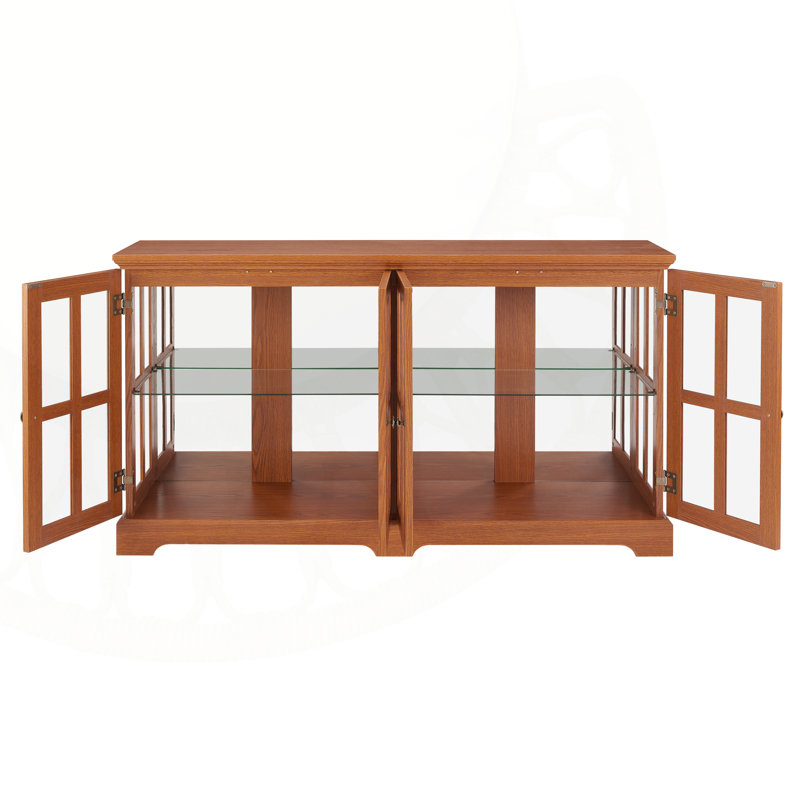 LED Curio Display Gorrell with Adjustable Shelves and Remote-Controlled LED Lighting, Perfect for Home or Office Decor