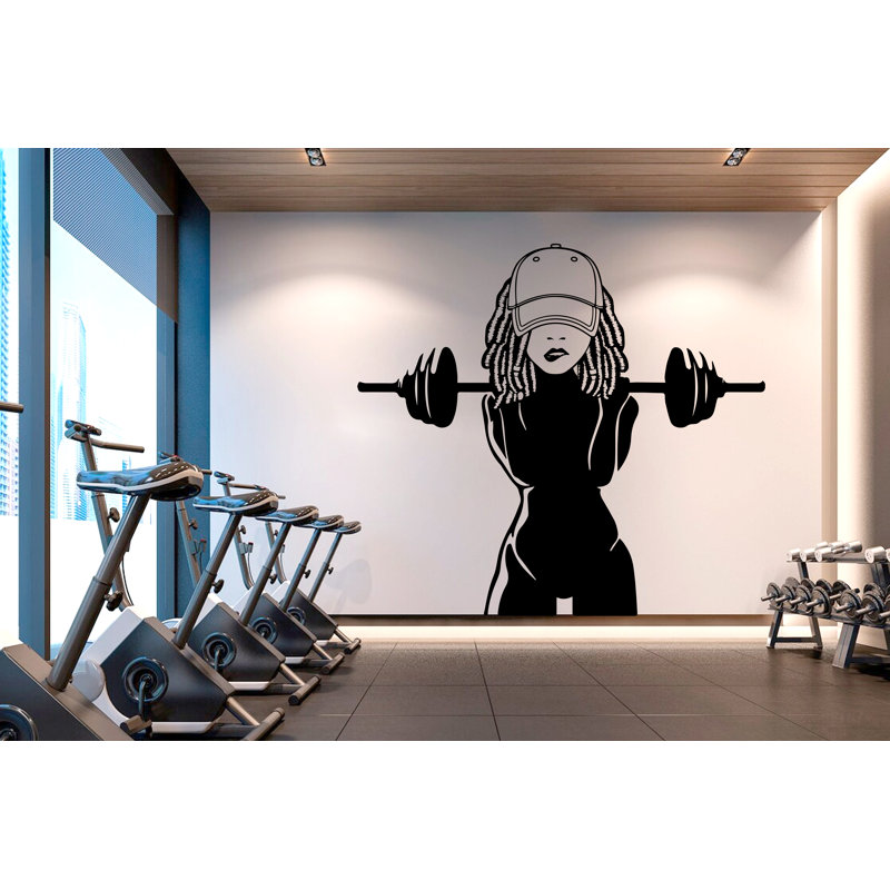 Adhésif décoratif gymnase fille, H 55 po x l 50 po, Noir mat