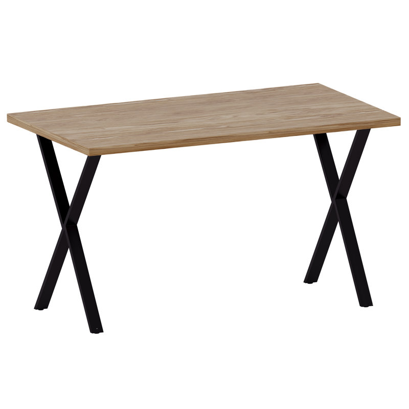 Akaalbir Metal Base Dining Table, Oak