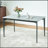 Glossy Rock Table With Black Legs,Sintered Stone Dining Table,Family Dining Table For 6-8 People