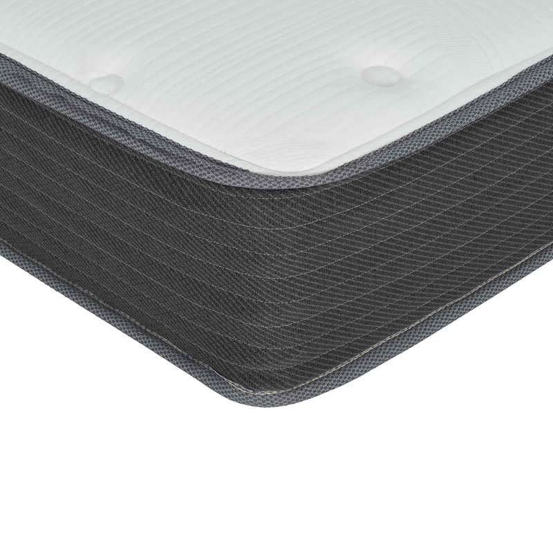 Matelas hybride à ressorts ensachés 8 po, matelas en mousse viscoélastique gélifiée, blanc / gris, Lit double