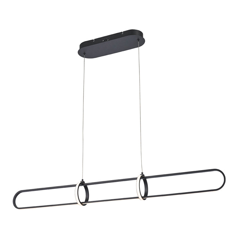 Berkley Matte Black and White Acrylic LED Linear Chandelier