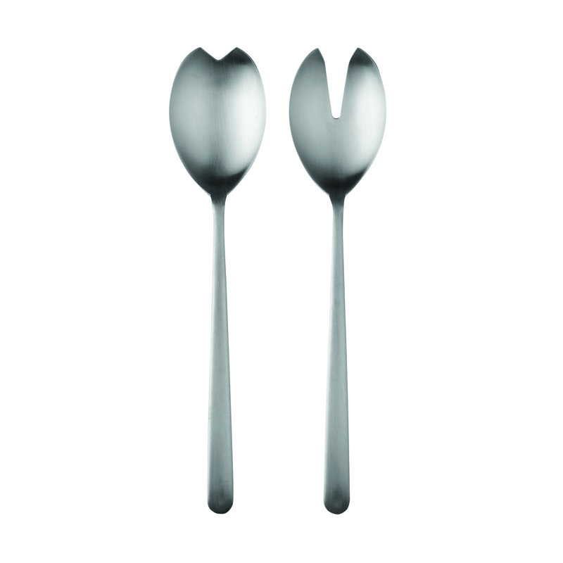 Couverts à salade (fourchette et cuillère) Linea, Argenté glacé