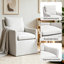 Fauteuil d'appoint pivotant en lin Modern