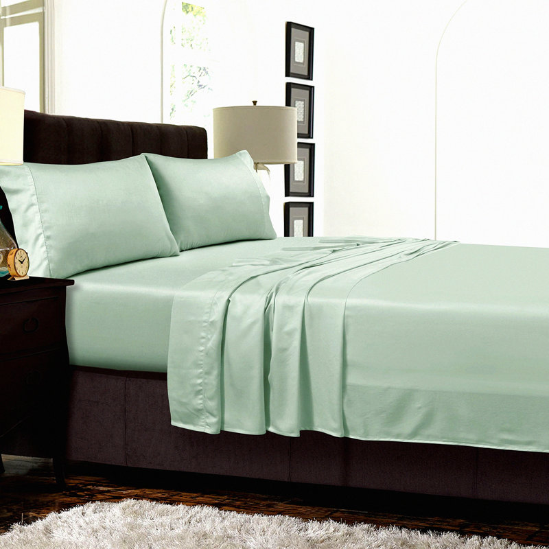 Sage Green TencelLux 300 Thread Count Deep Pocket Sheet Set - Soft, Breathable, Eco-Friendly Bedding for a Luxurious Night's Sleep!