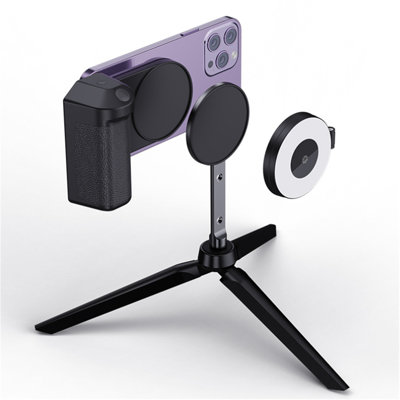 Foldable Magnetic LED Fill Light, 3-Colour Dimmable Rechargeable, Magnetic Chip Compatible for Selfie, Vlog & Photography