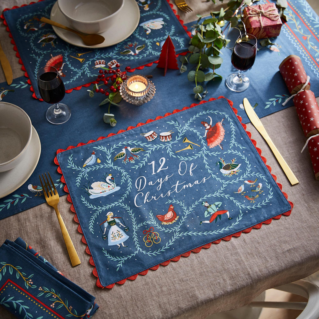 12 Days Of Christmas 100% Cotton Placemat