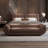  Brown Upholstered Leather Bedroom Bench With Entryway Bench-112000762