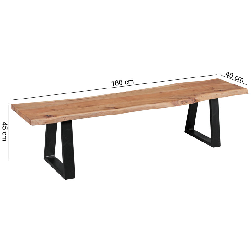 Wyncote Solid Wood Bench, 45 cm H x 160 cm W x 40 cm D