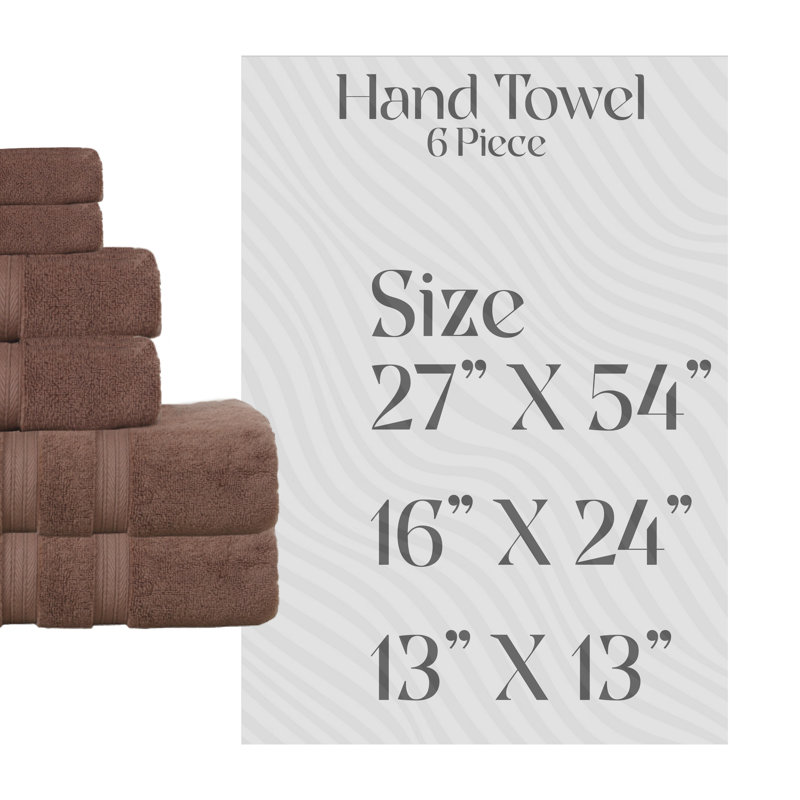 Elegance Essentials 550GSM 100% Cotton Zero Twist Bath Towel Set(2 Bath, 2 Hand Towel & 2 Washcloth), Chocolate