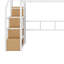 Lit mezzanine en métal avec poste de travail intégré, garde-robe, escalier de rangement et DEL-114466843
