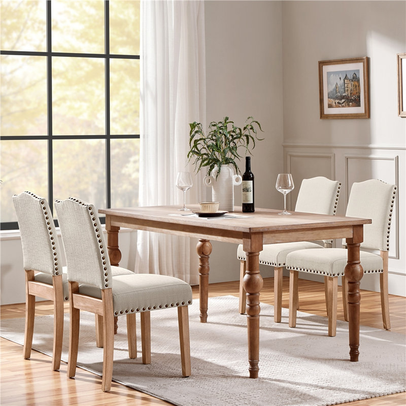 Chaise parsons rembourrée H 19,7 po Amire, Beige