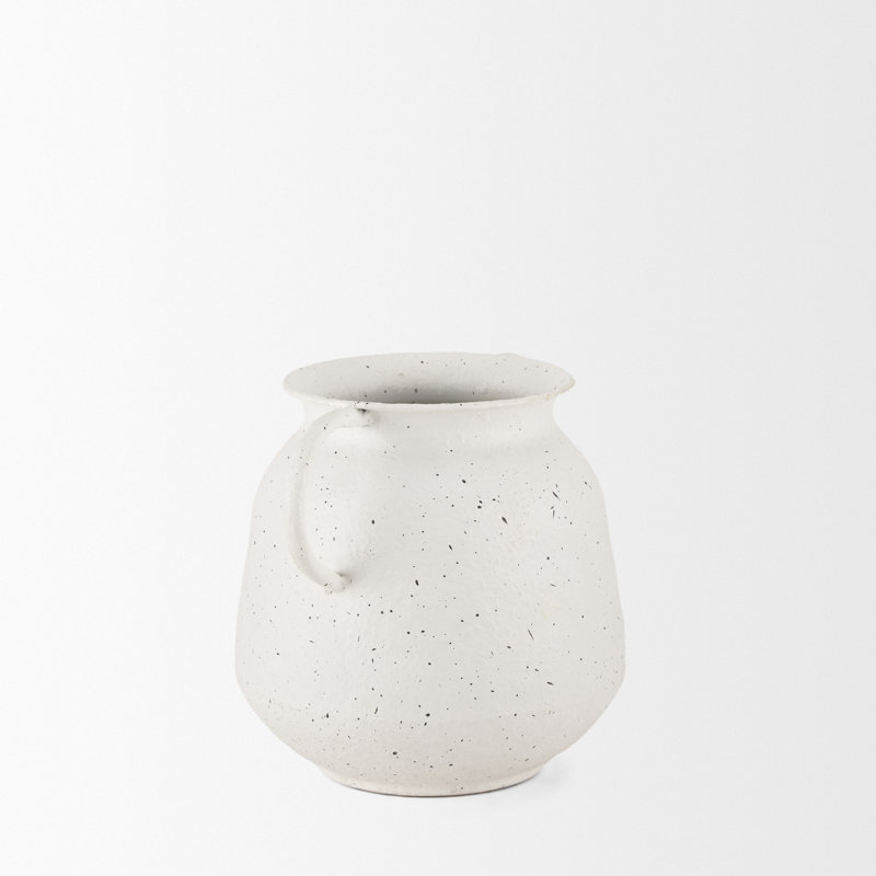 Petit vase Donzel blanc avec taches noires
