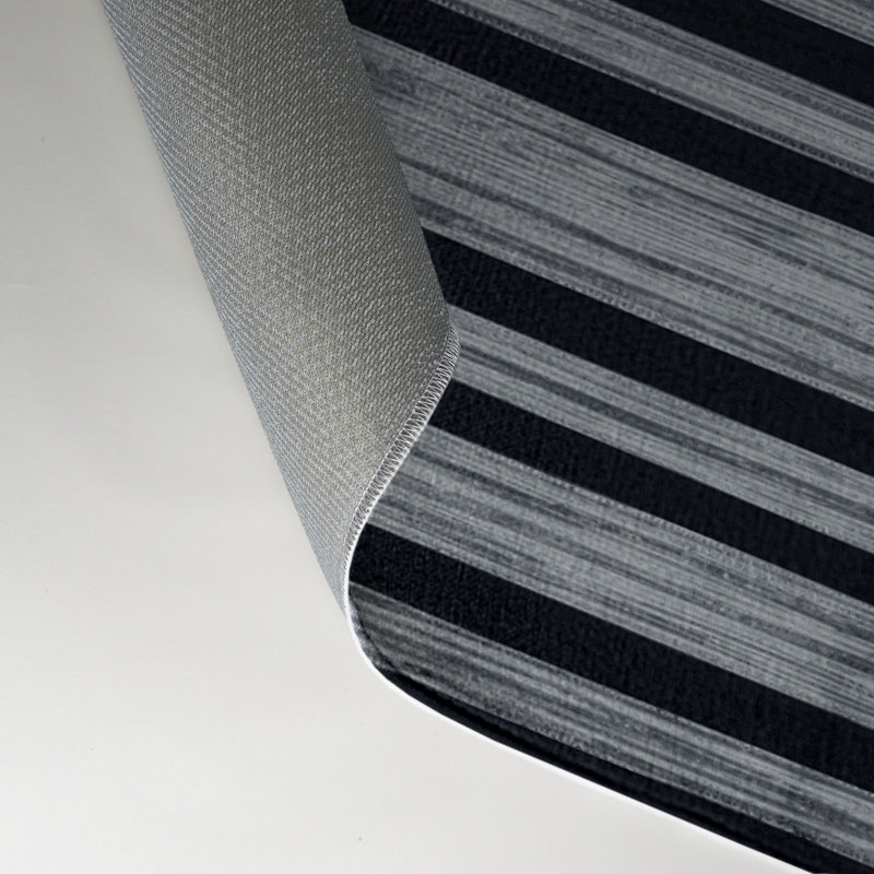 HorizontalStripes Gray Indoor and Outdoor Area Rug, Rectangle 5' x 7'