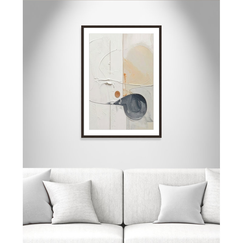 «Plastering III» par Alonza Saunders, L 25,5 po x H 35,5 po, Noyer à grain ouvert, Imprimé mat