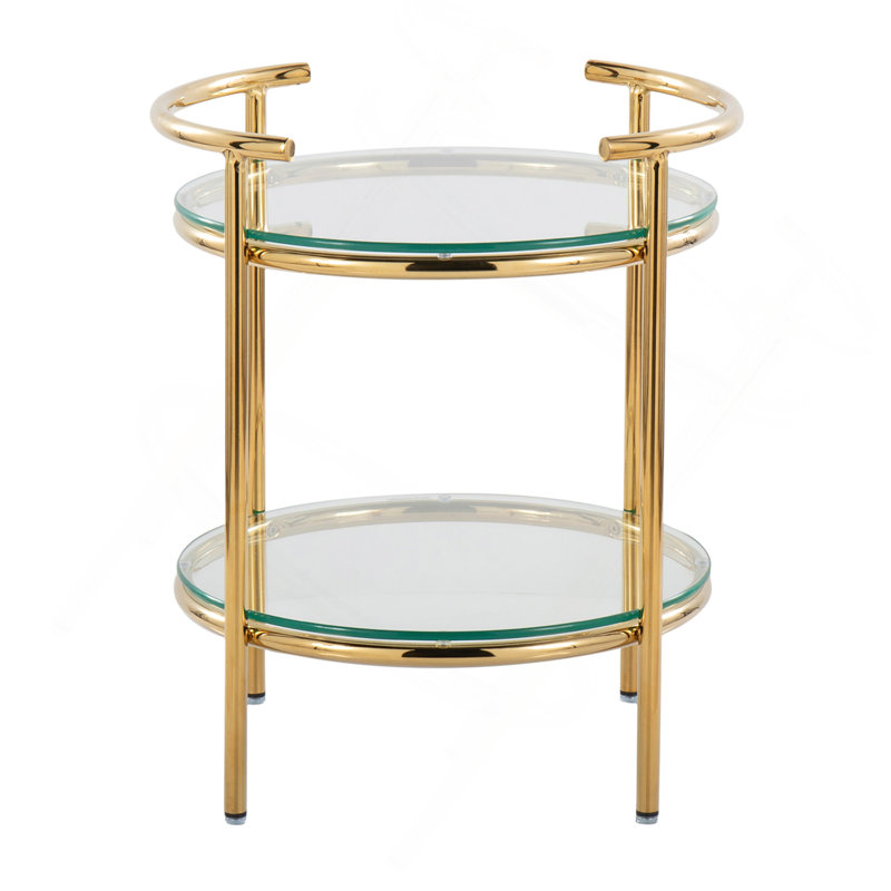 Table d'appoint Rhonda Contemporary / Glam en métal doré et verre transparent par Lumisource