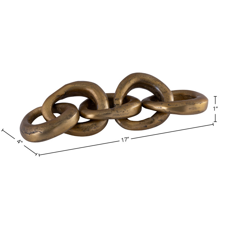 Carillo 16" Wide Aluminum Chain Link Décor, Antique Brass