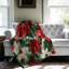 Fleurs de Noël - couverture en sherpa de qualité supérieure 1 pièce-100914927