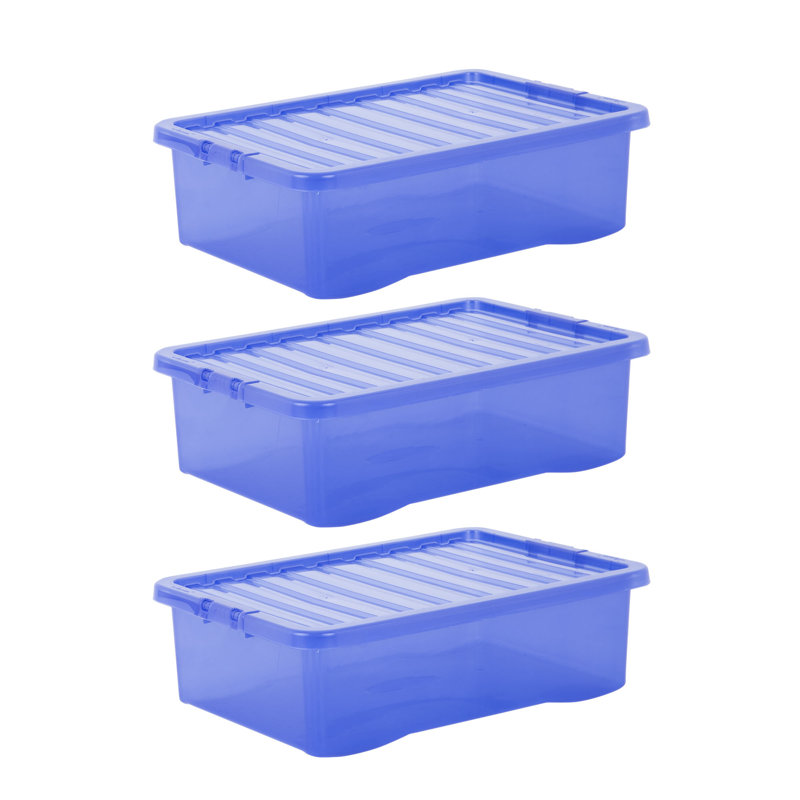 Wham Crystal 32L Plastic Storage Boxe Tint Spectrum, Blue