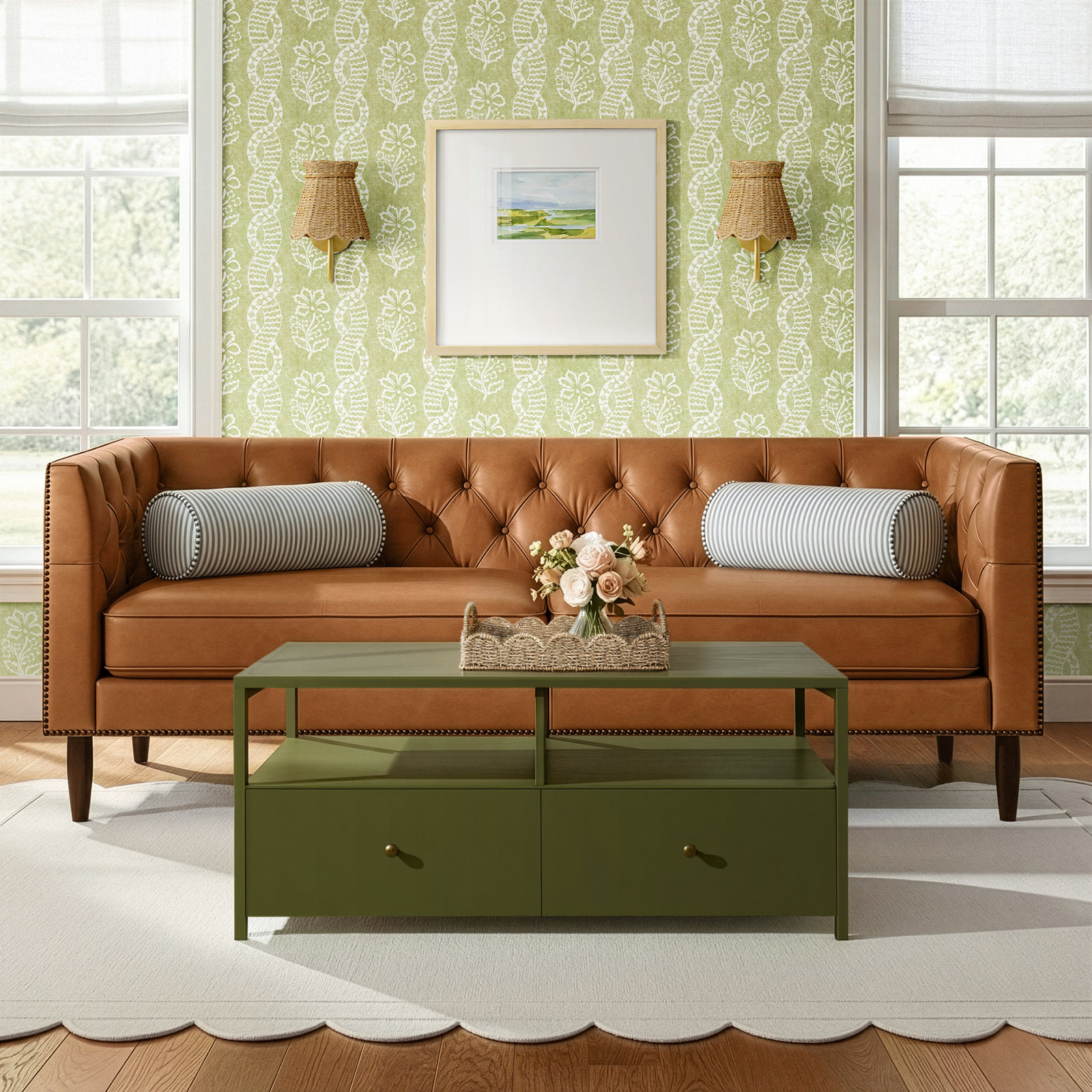 Woodford 84.6'' Upholstered Sofa, Brown