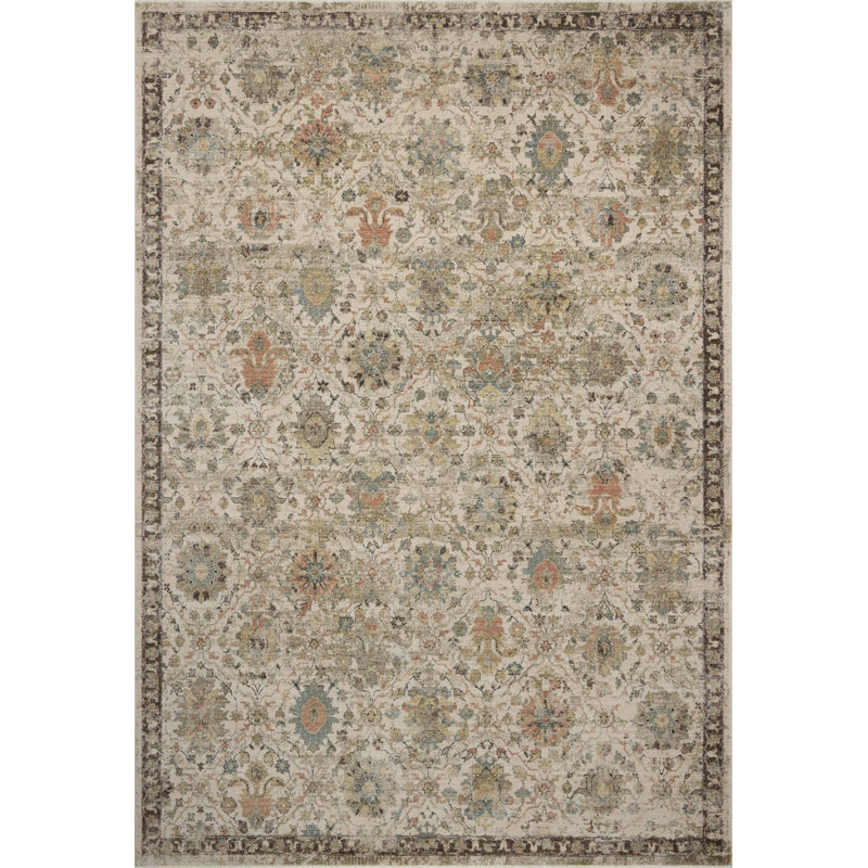 Tapis traditionnel ivoire / multicolore Loloi Soraya, Rectangle 7 pi 10 po x 10 pi