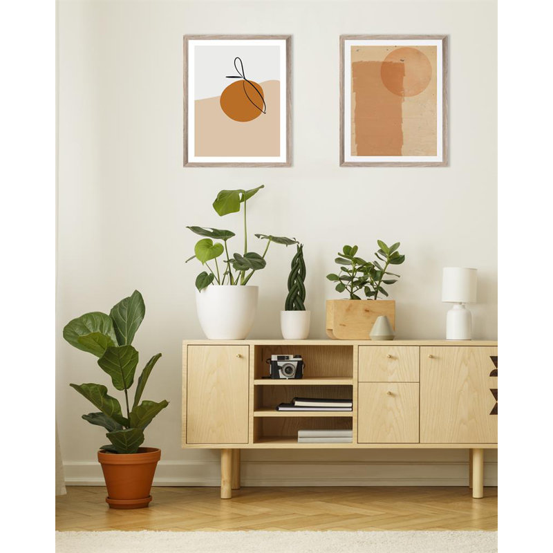 Connection Abstract Scandi - Single Picture Frame Print, 134.112 cm H x 108.712 cm W, Satin Black