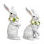 Lighted Bunny With Wreath -13 To15 Inches Set Of 2